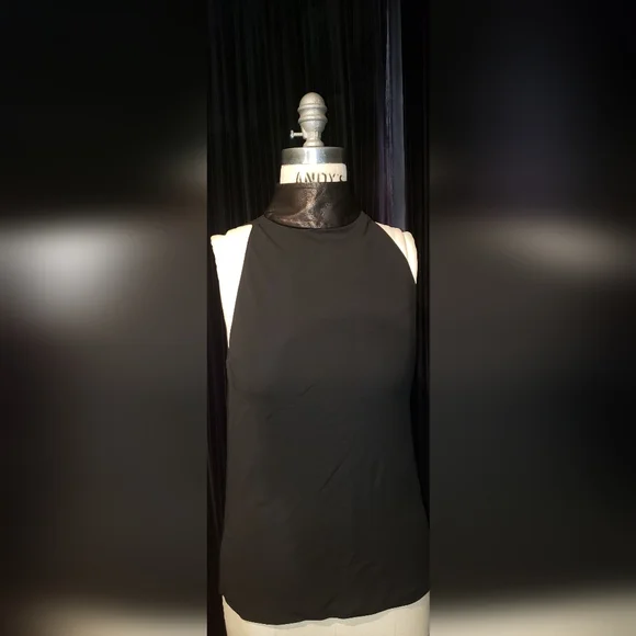 Tom Ford  Gucci 100% viscose 100% lambskin leather Black razor tank top  Bow 40 - Picture 5 of 16